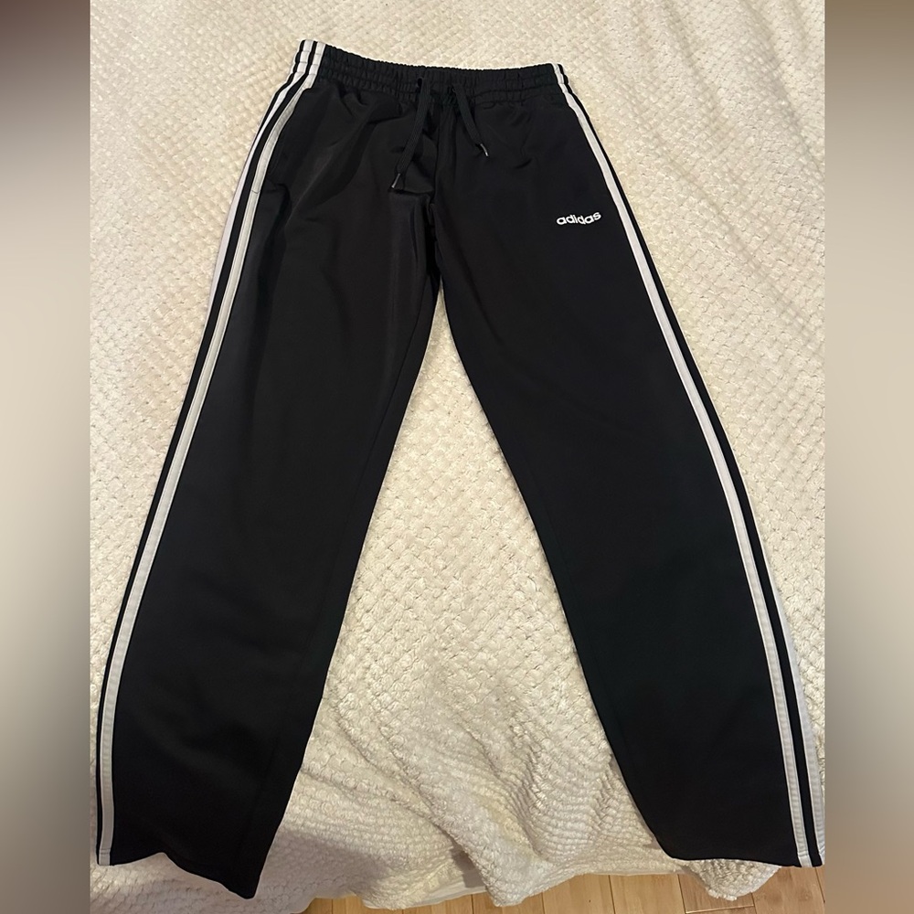 Adidas Black Joggers with White Accents